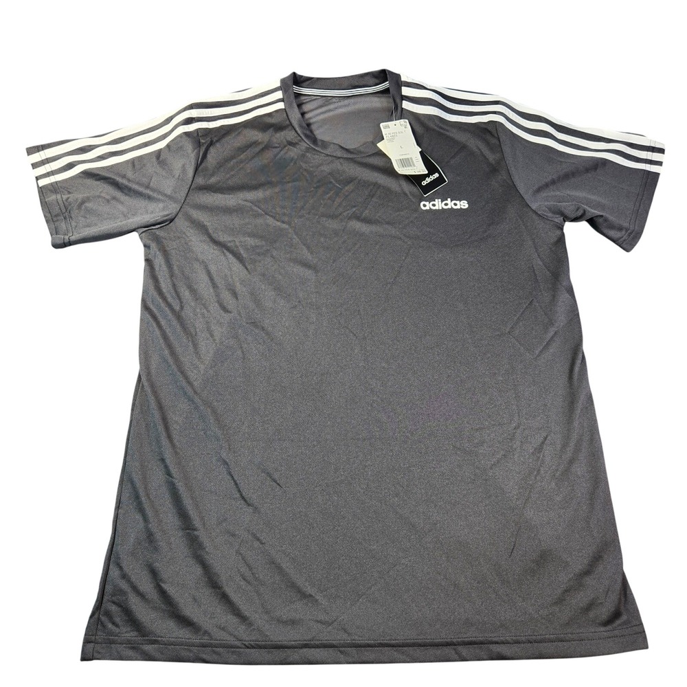 Adidas Men's Climalite 3-Stripes Performance T-Shirt Black White Size Large